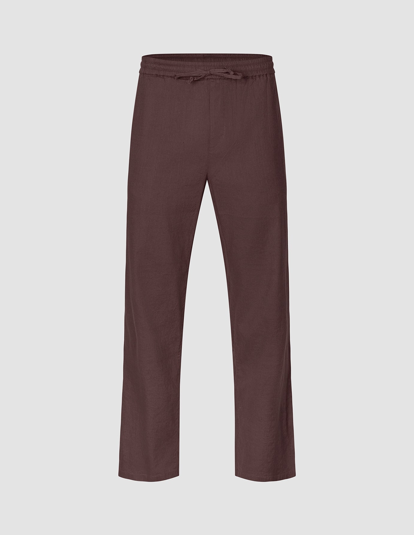 Refined Linen Pants Dark Brown